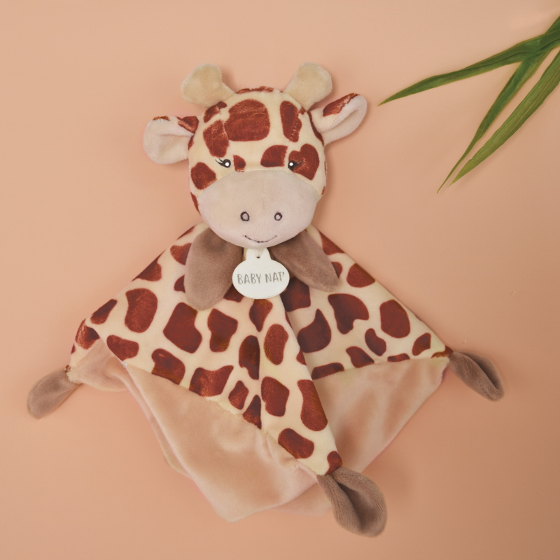  - tikou girafe - plat marron beige 25 cm 